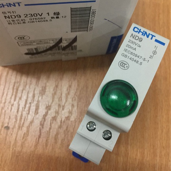1PC CHINT ND9 PILOT LIGHTS LED RED GREEN AC/DC 24V 220V Modular DIN Rail Lamp Indicator Light