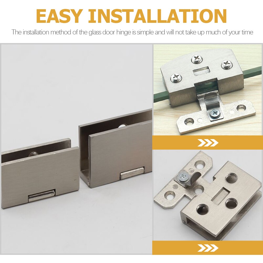 2pcs Cupboard Door Hinges Cabinet Hinge Replacement Alloy Glass Door Hinges