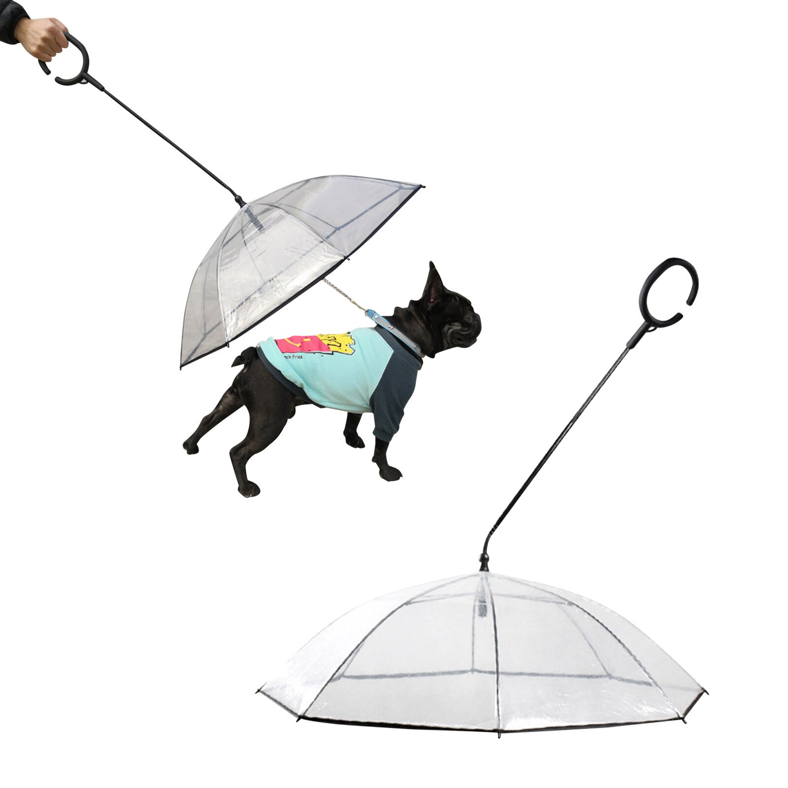 Ombrello a forma di C regolabile trasparente per animali domestici che camminano in pioggia o impermeabili da neve ombrello per cani consegna veloce Dropshipping