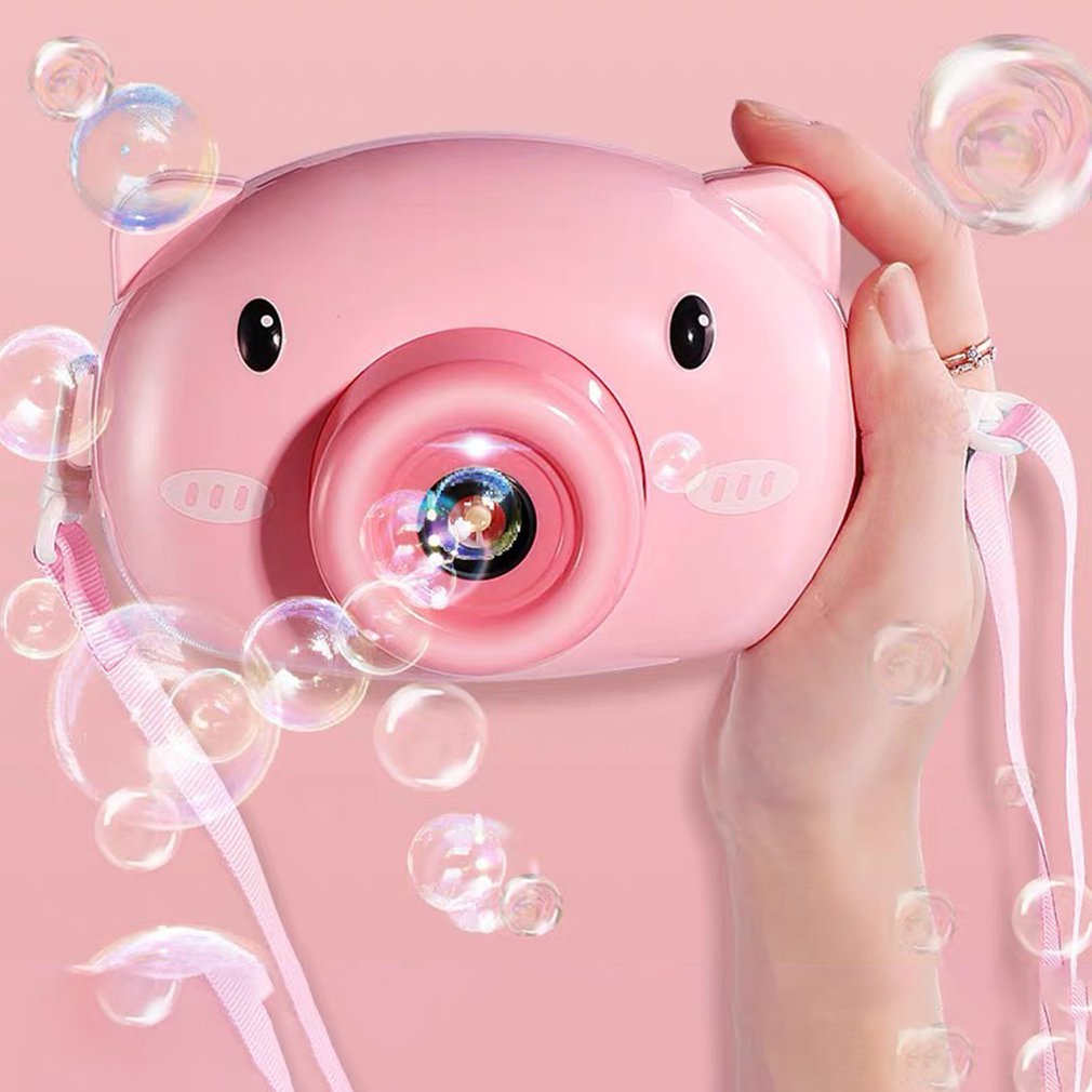 Leuke Cartoon Varken Camera Kids Baby Bubble Machine Outdoor Automatische Bubble Maker Voor Vriendin Bad Speelgoed Voor Kinderen