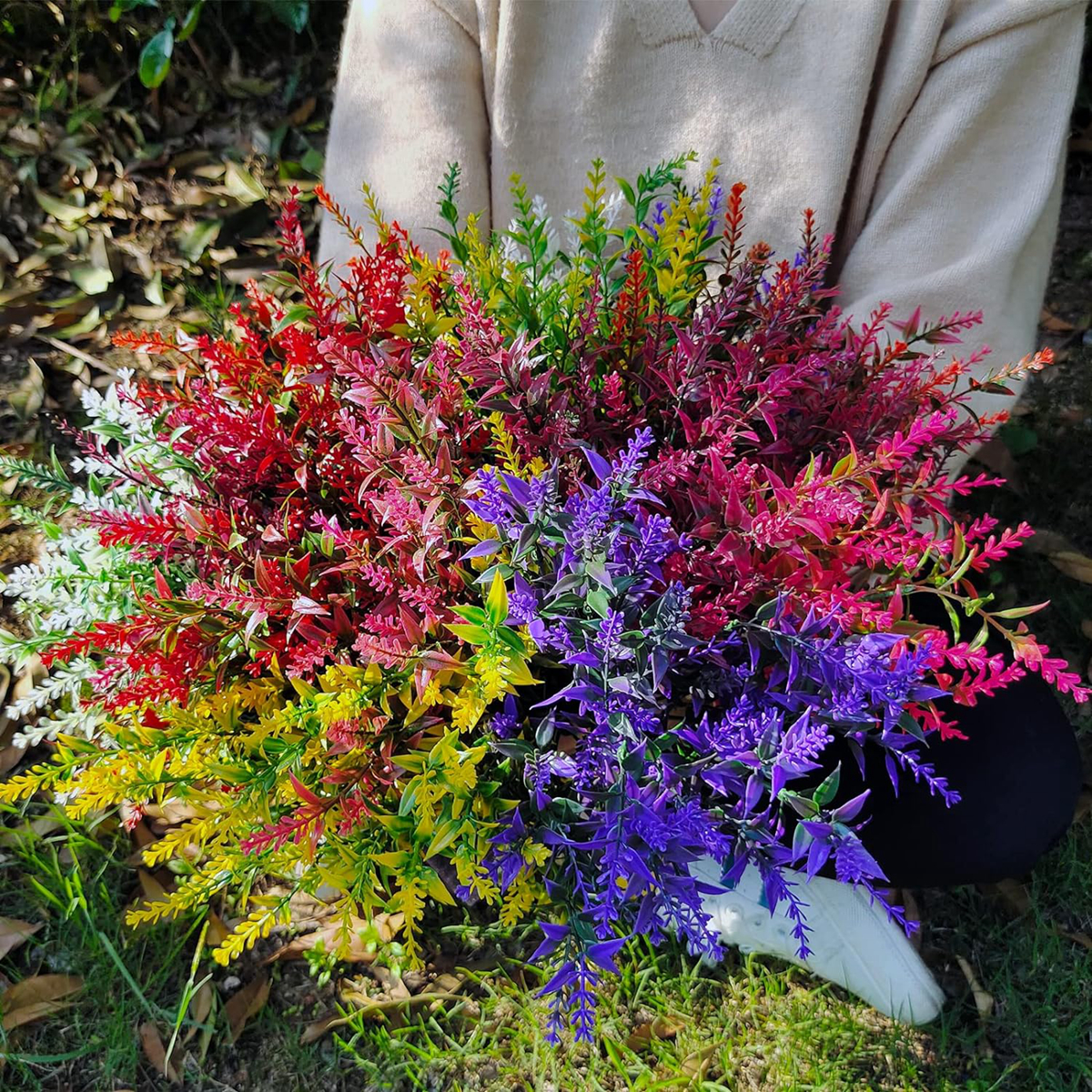 12 Uds. De plantas artificiales de lavanda, florero nupcial para boda, artesanías de corona navideña para el hogar, decoración de alféizar de ventana de jardín al aire libre