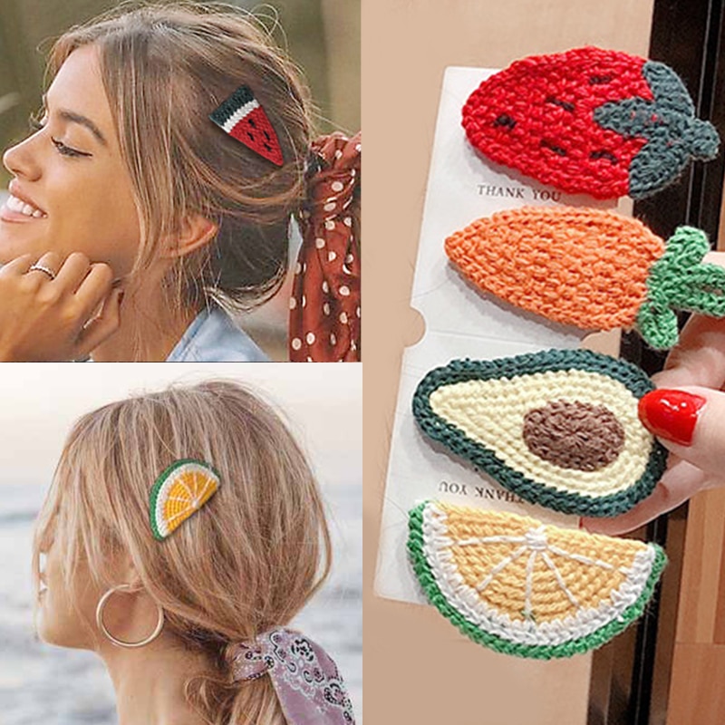 17KM mignon Fruit laine épingle à cheveux pour bébé femmes filles belle fraise pince à cheveux enfants enfants Barrette cheveux accessoires
