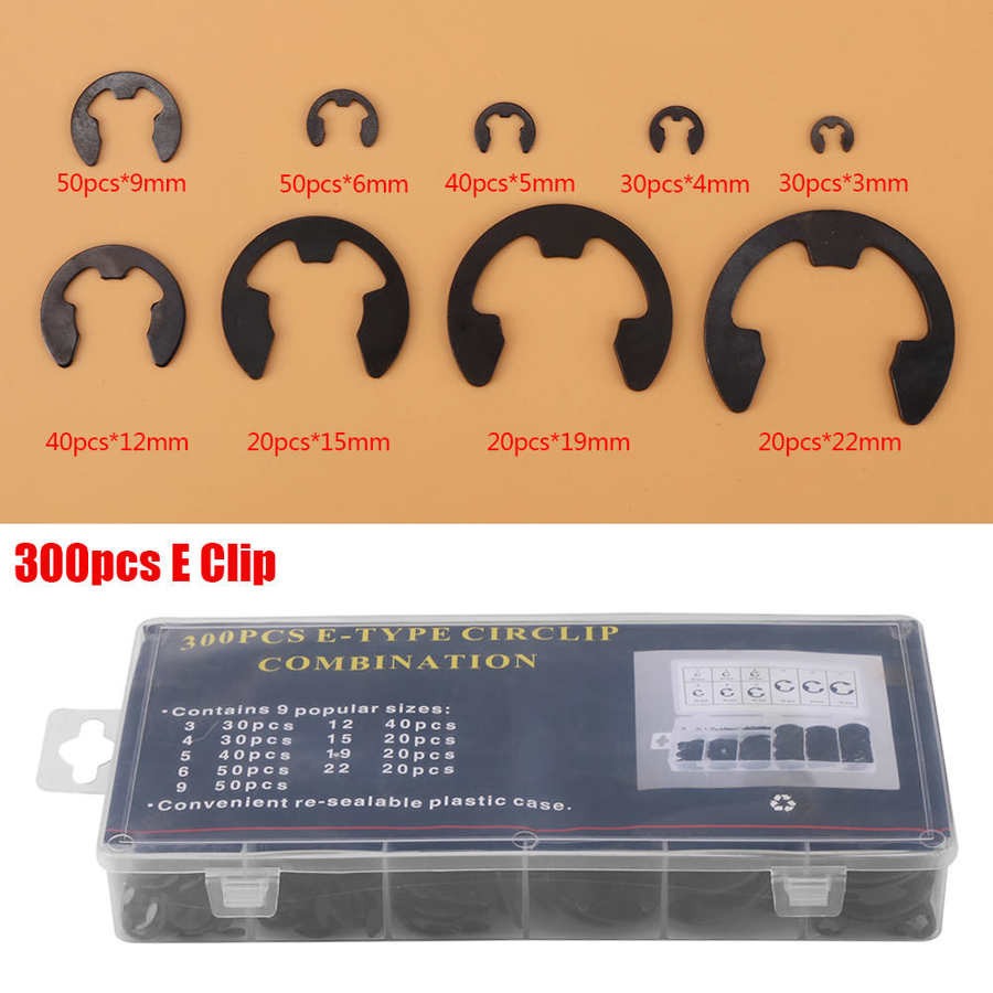 Metal E-type Retaining Circlips Pin Set Kit For Axles Rotating Shaft Secure The