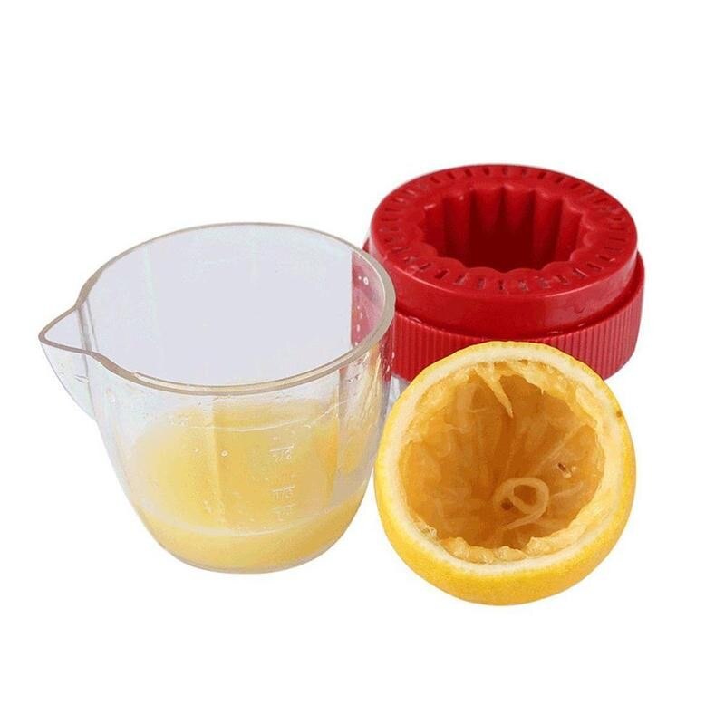 Manuell sitronsaftpresse i plast sitronpresse med lokk appelsinpresse med sitrus helletut kopp kjøkken frukt verktøy gadgets squ  j7 t 4