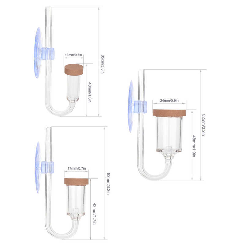 Aquarium CO2 Diffuser Fish Tank Carbon Dioxide Reactor Bubble Stone Atomizer Oxygen Diffuser Sand Table Accessories