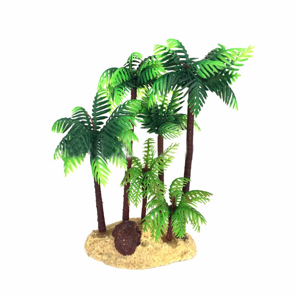 Palmera de coco de plástico de 14cm, planta en miniatura para bonsái, Micro paisaje artesanal, bricolaje, decoración para de cumpleaños