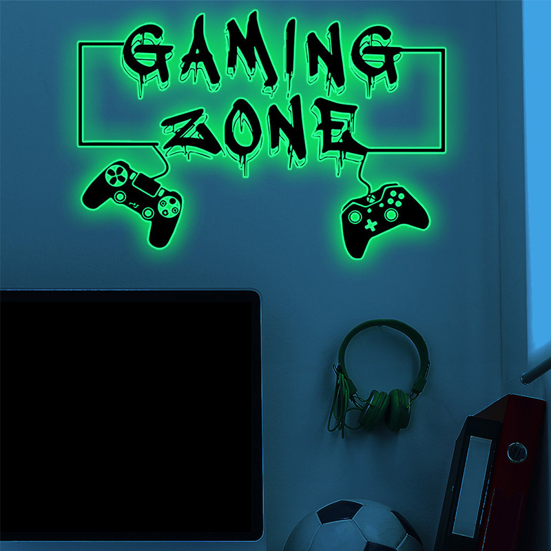 Game Controllers Luminous Wall Stickers Home Decoration Cool Glow In The Dark Wallpaper For Boys Bedroom Room Decor Poster Mural