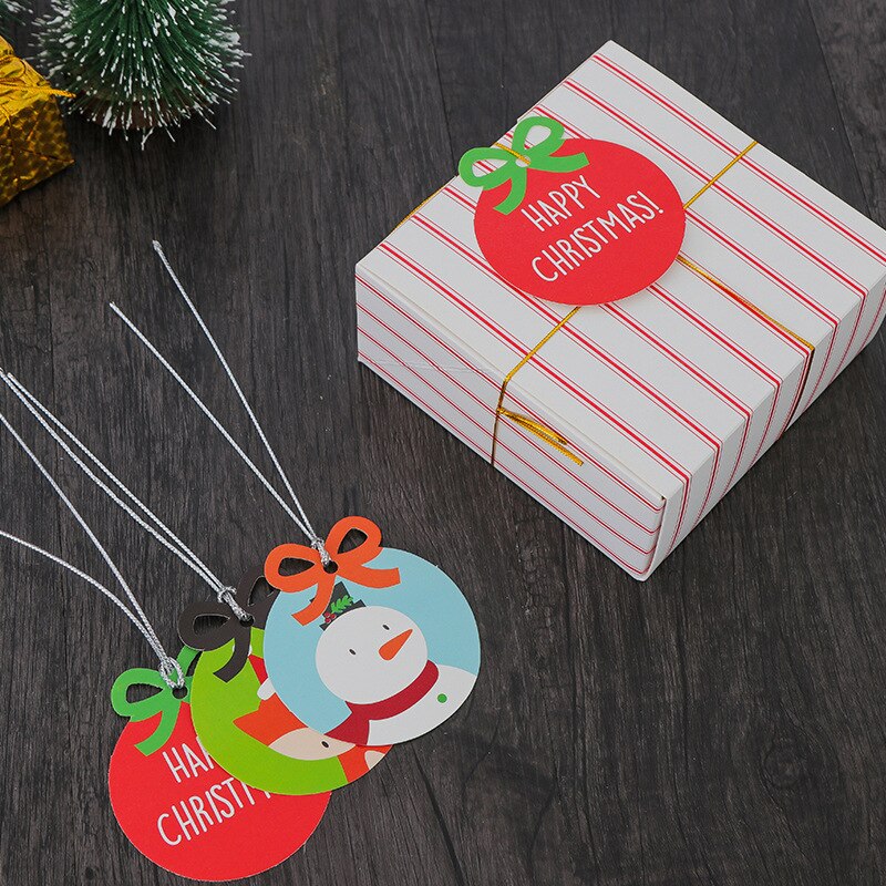 10Pcs Xmas Merry Christmas Wish Cards Greeting Card sticker ornaments pendant Christmas tree Ornaments