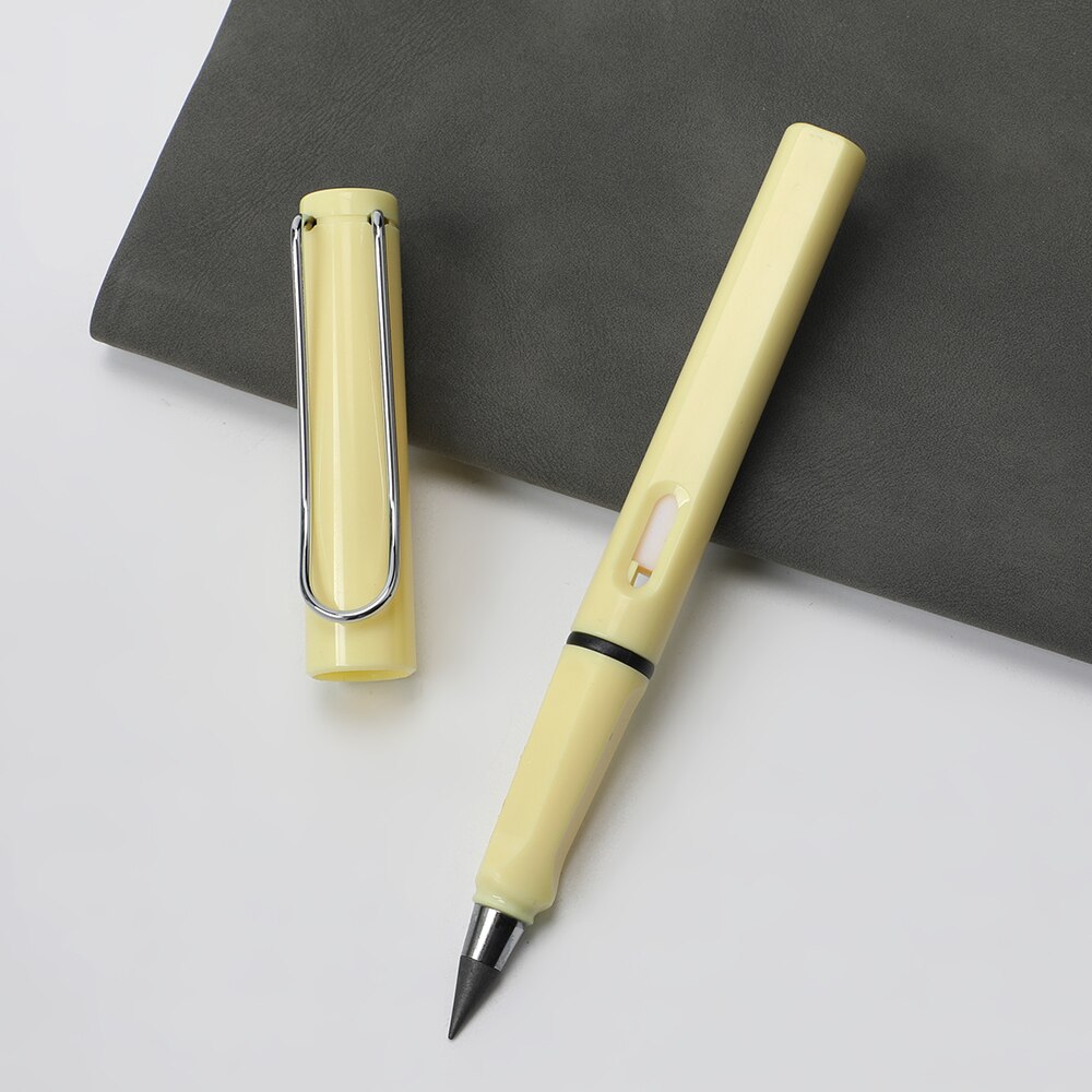 Eternal Pencil Unlimited Writing Drawing Pencils No Ink Pen Magic Stationery for School Painting Art Sketch Supplies Kid: light yellow
