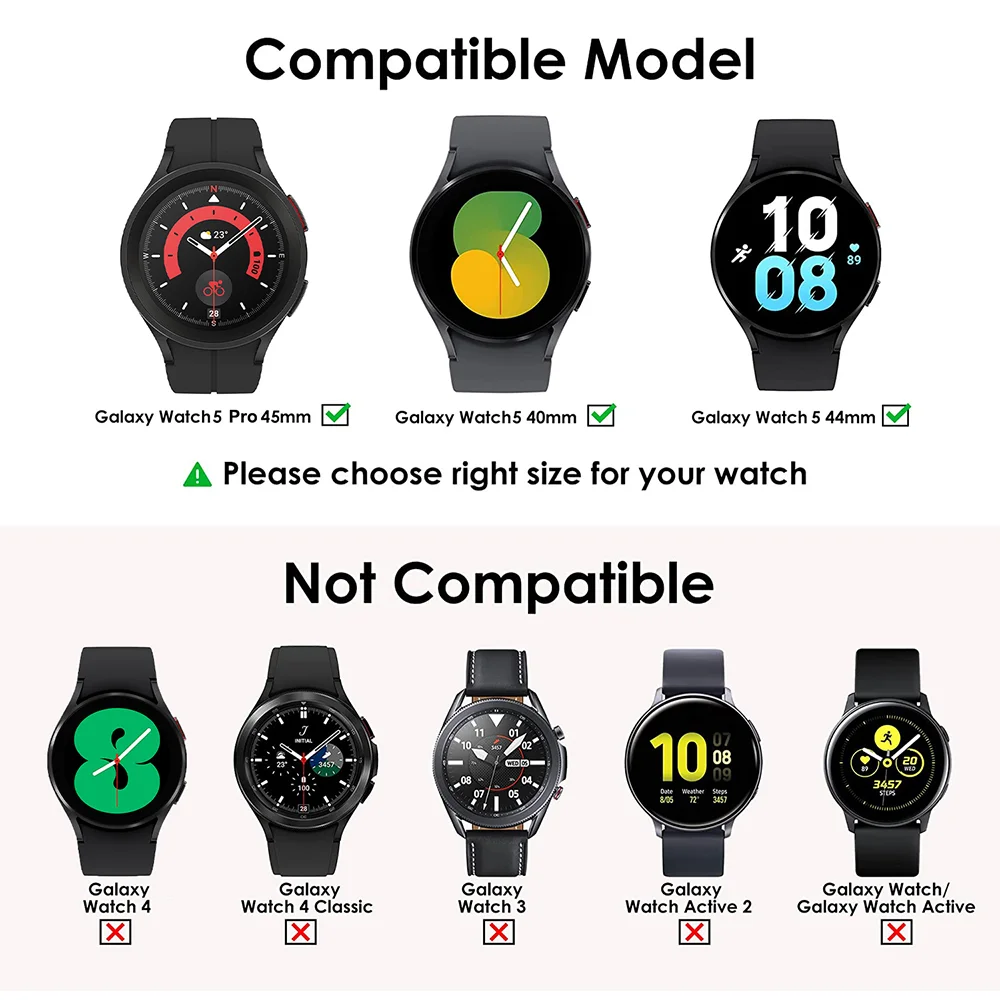 Case voor Samsung Galaxy Watch 5 40 mm 44 mm Screenprotector PC Hard Bumper Rondom Shell voor Galaxy Watch 5 Pro 45 mm Cover
