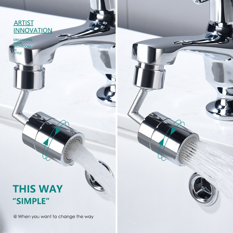 720 Degree Swivel Sink Faucet Aerator Big Angle Large Flow Aerator Dual Kitchen Function Faucet Aerator Rotatable Bubbler Tap