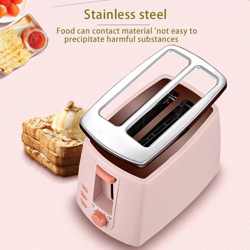 Rvs Elektrische Broodrooster Huishoudelijke Automatische Brood Bakken Maker Ontbijt Machine Toast Sandwich Grill Oven 2 Slice