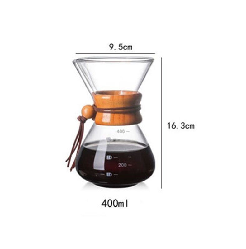 400 Ml 600 Ml 800 Ml Glas Koffiezetapparaat Espresso Potten Machine Met Rvs Filter Hoge Temperatuur slip Thuis: S-Red Wood Color