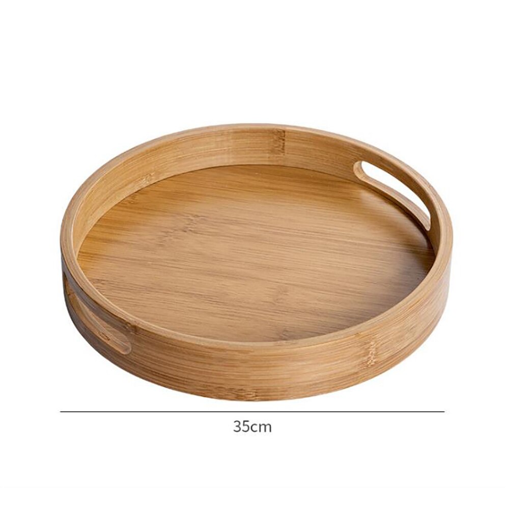 Round Tray Food Serving Plate Tea Food Dishes Drink Platter Food Plate Beef Steak Fruit Snack Tray Kitchen Accessories: 35x35cm