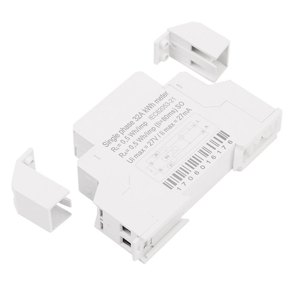 SINOTIMER Single Phase Energy Meter Rail Mount Smart Home Mechanical Watt-Hour Meter Electricity Power Consumption Wattmeter kWh