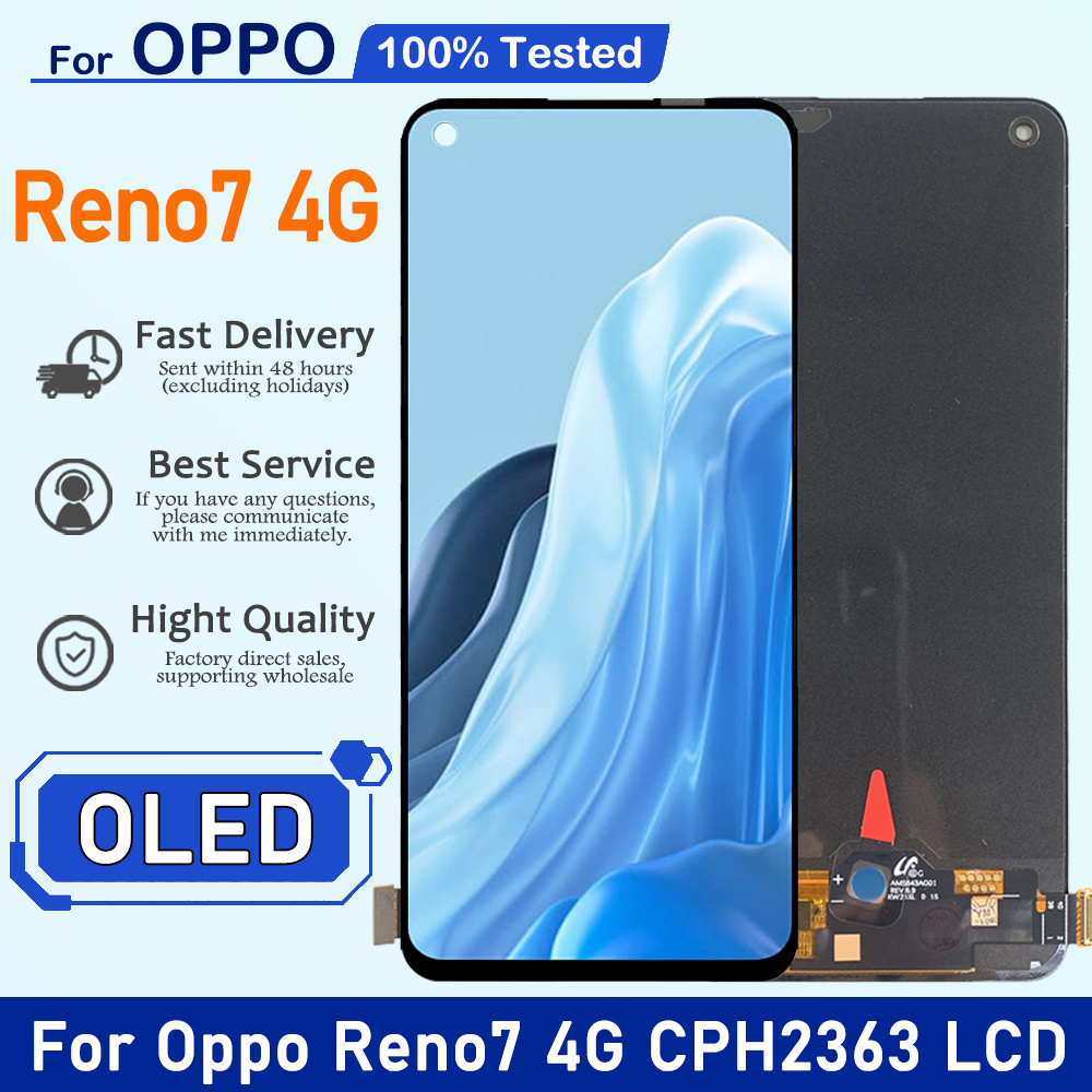 6.43" OLED LCD For Oppo Reno7 4G LCD CPH2363 Display Screen Touch Panel Digitizer For Oppo Reno 7 Display Replacement Repair