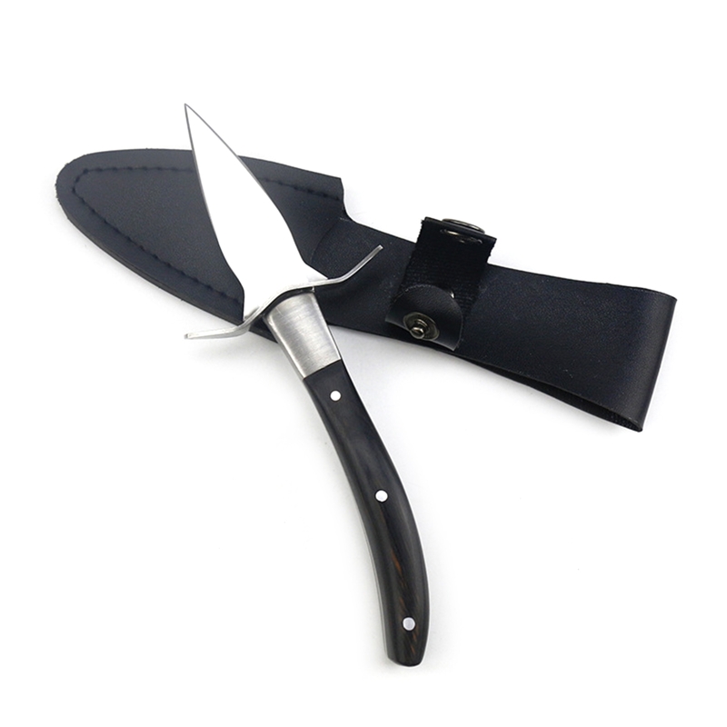 Holz Griff Auster Messer Öffner Edelstahl Jakobsmuschel Hülse Shucking Cutter mit Leder fallen Für Meeresfrüchte Öffner Werkzeuge