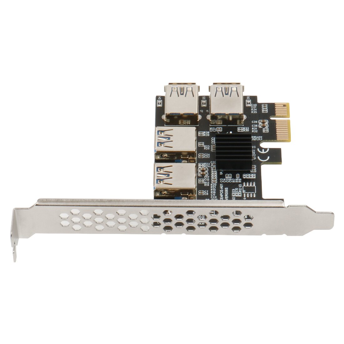 XT-XINTE PCI-Express 1 to 4 Slot PCIe 1x to 16x Riser Card PCIE USB3.0 Ports Adapter Multiplier Expansion for PC Computer