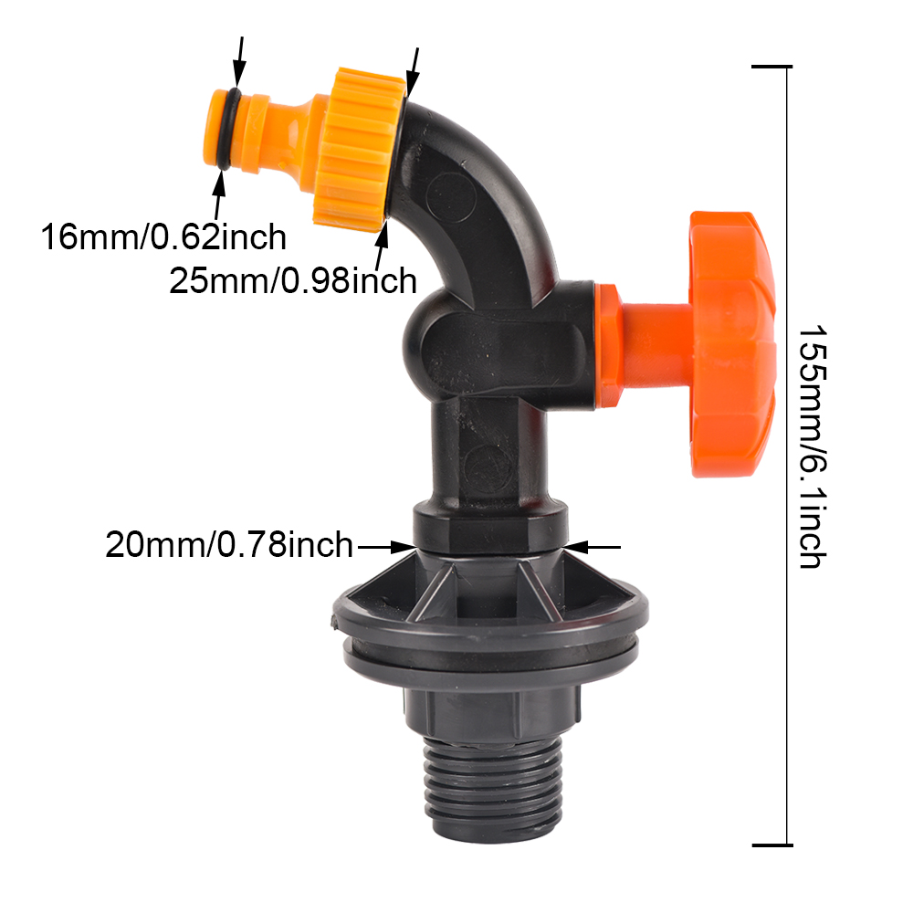 1/2 3/4 Zoll PVC Zapfen Regenfass Wasserhahn Ventil Bausatz mit Schottverschraubung und Schlauchadapter, für Aquarien, Wassertanks, Schwimmbecken: Burgunderrot