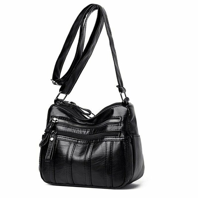 Vrouwen Tas Wilde Mode Multi-layer Casual Messenger Effen Tassen Dames Pu Lederen Schoudertas Crossbody Tas