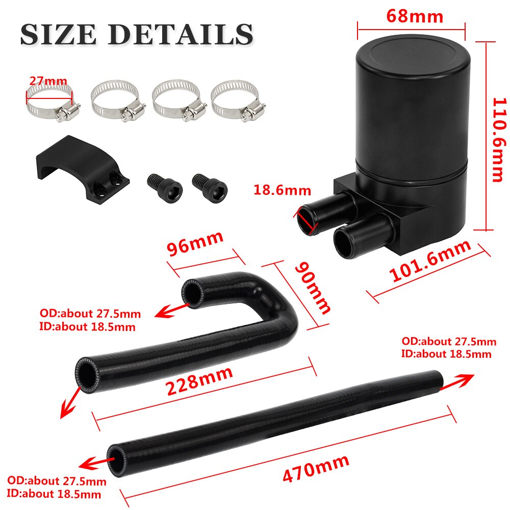 WLR-Hohe Leistung Schwarz Aluminium Legierung Reservior Öl Fang kann Panzer für BMW N54 335i 135i E90 E92 E82 2006