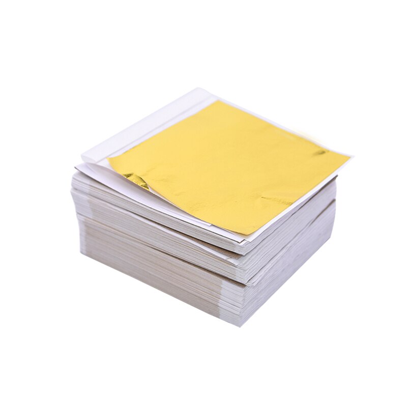100 pçs 8x8.5cm arte artesanato papel imitação de ouro tira folhas folha cobre folhas folha papel para dourado diy artesanato decoração