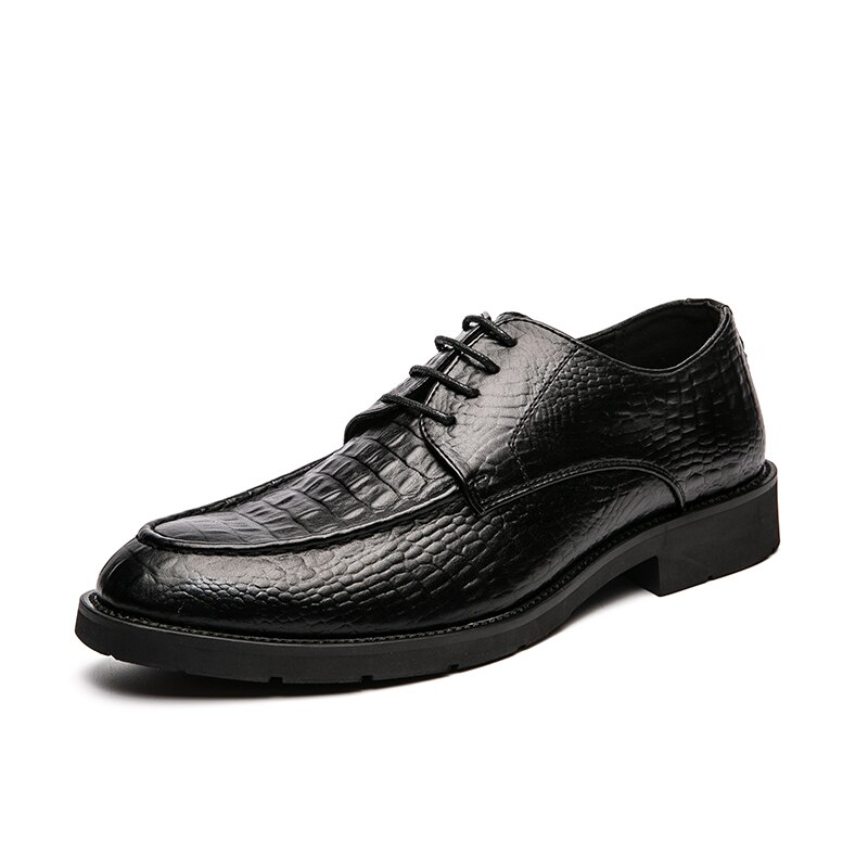 FIXSYS scarpe Oxford da uomo in pelle di alta qualità scarpe eleganti classiche scarpe formali da sposa con lacci scarpe da lavoro con motivo a coccodrillo: Black / 8