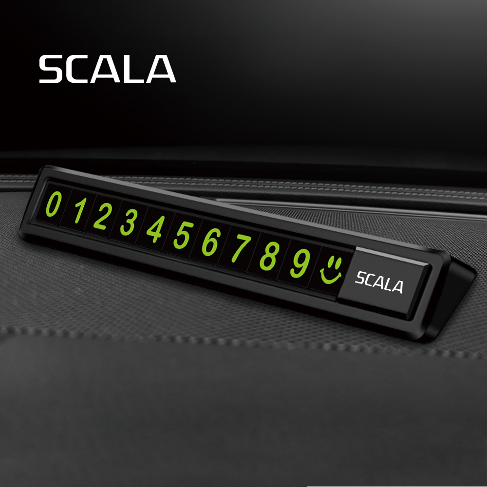 Temporary Car Parking Card Auto Accessories For Skoda Octavia Fabia Rapid Superb Kodiaq Scala Karoq Citigo Kamiq Roomster Enyaq: Blue