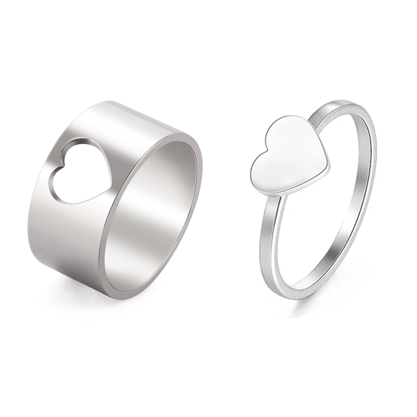 Cooltime kærlighed hjerte ringe til mænd kvinder rustfrit stål par fingerring bryllupsdag 2025 smykker: 7 / Rød