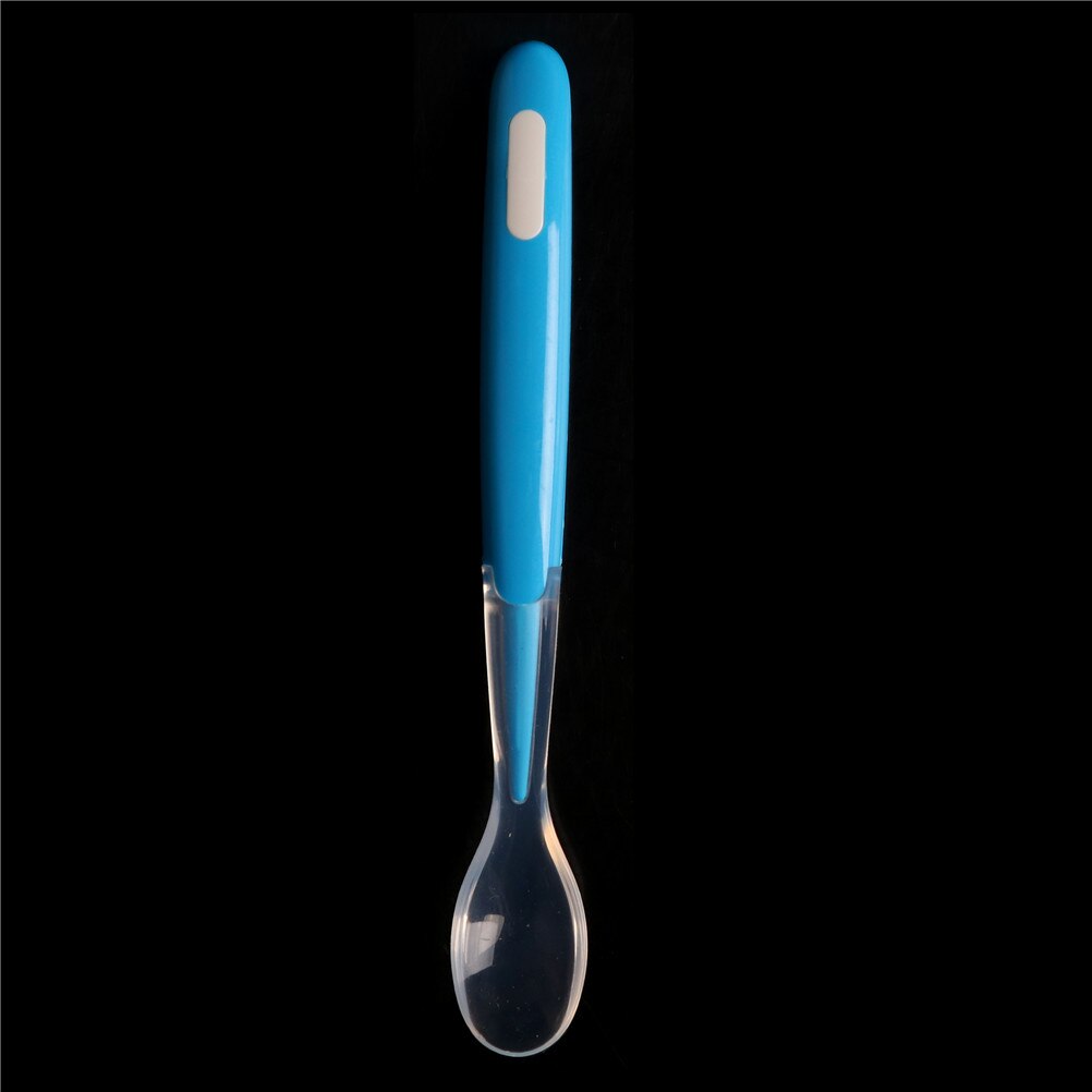 Baby Silicone Spoon Newborn water feeding training spoon Baby feeding soft spoon Soup ladle Feeding dishes Tableware for childs: Blue