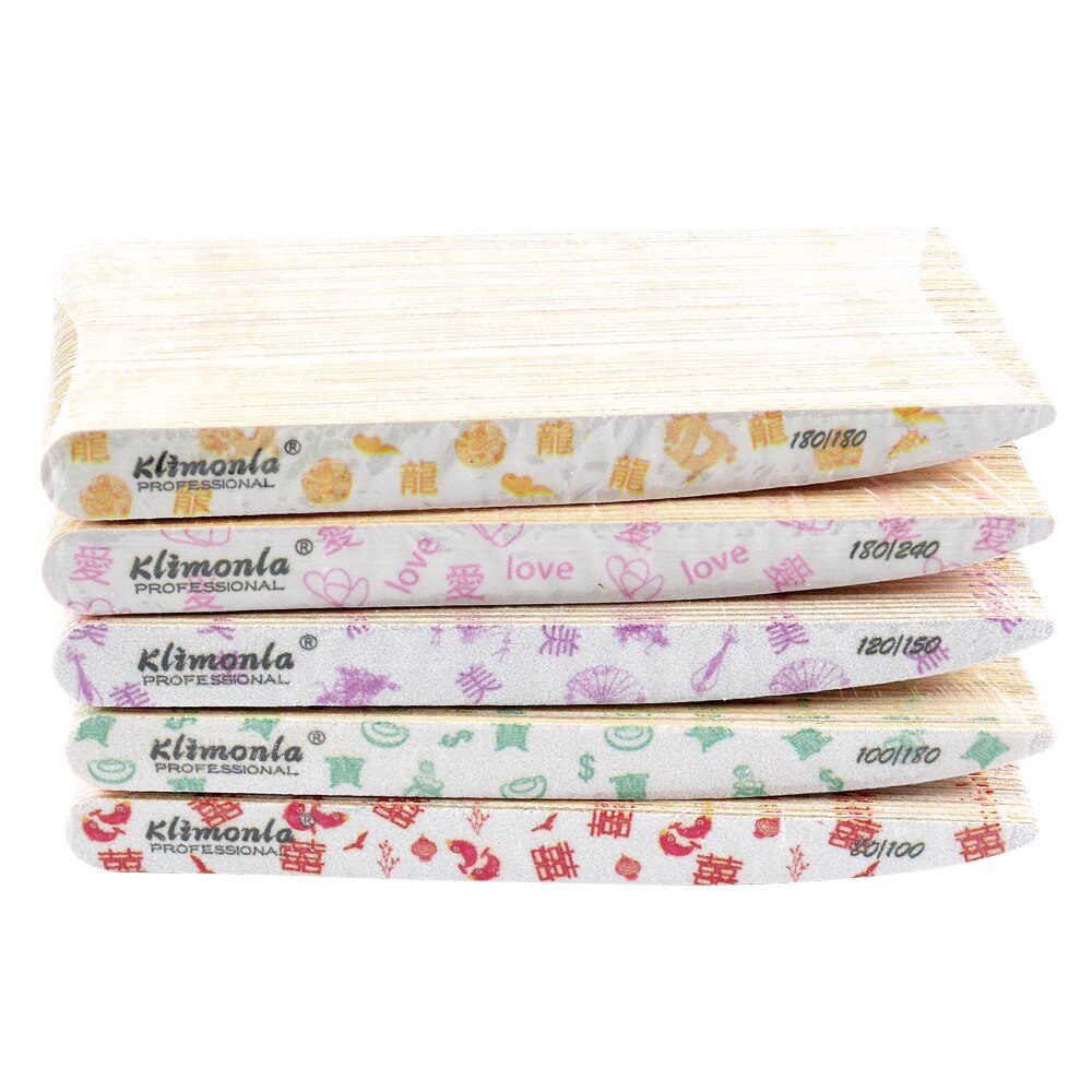 Lima de uñas de madera, papel de lija blanco, caracteres y patrones tradicionales chinos, cuchillo pulidor, herramientas de Arte para uñas, 10/20 piezas