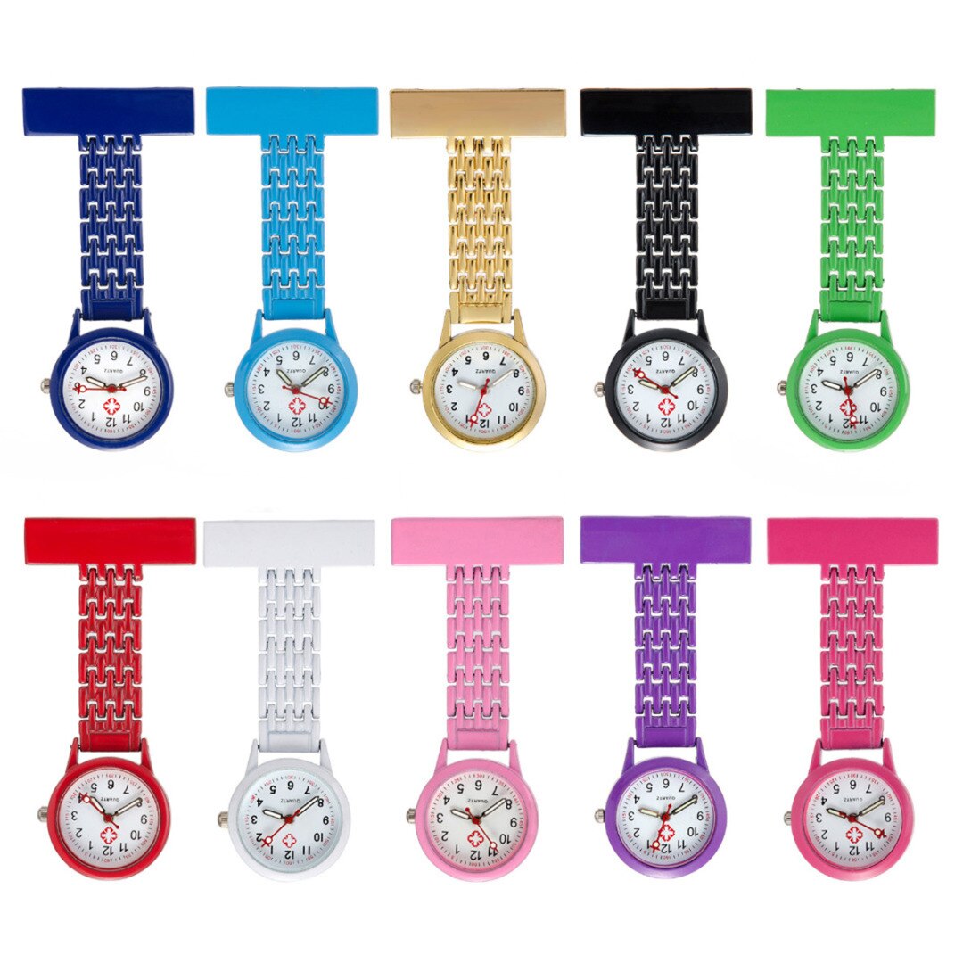 Shellhard legering rund skivestift på lomme broche fob analog quartz sygeplejerske ur guld ure mænd kvinde relogio de bolso
