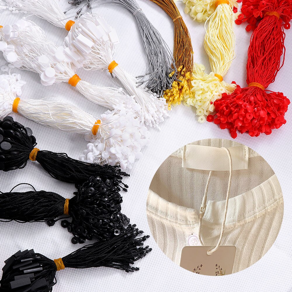 Cuerda para etiquetas de ropa, cordones de colores dorados y plateados, tabletas colgantes para bolsas de ropa, tarjetas, accesorios para etiquetas de ropa DIY, 1000 Uds.