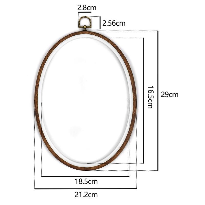 Plast retro färg diy sömnad broderi ring hoop verktyg broderi korsstygn ram ram ring rund båge hantverk: Oval 22 x 29cm