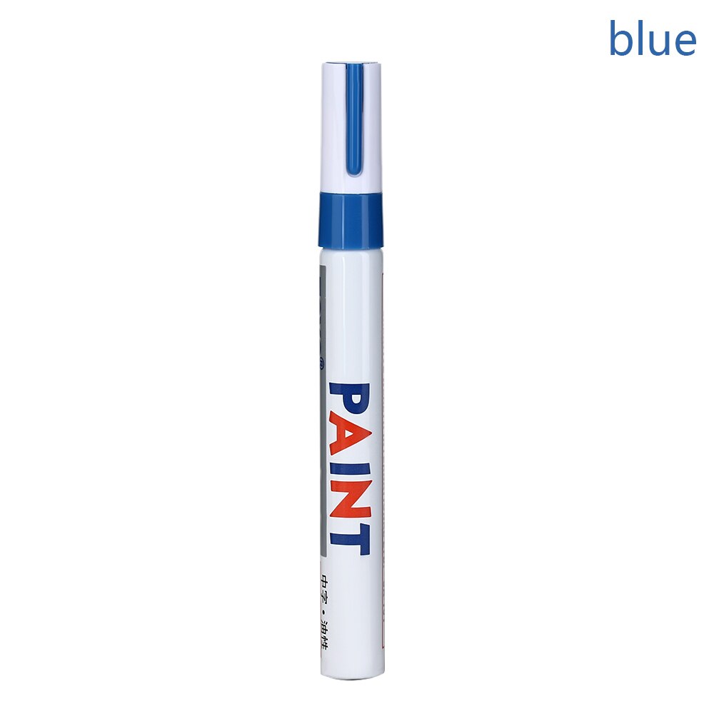 Tire Rubber Metal Glass Wood Stone Waterproof Oil Pen Colourful Oily Marker Paint Pen School Stationery Office Supplies: Blue