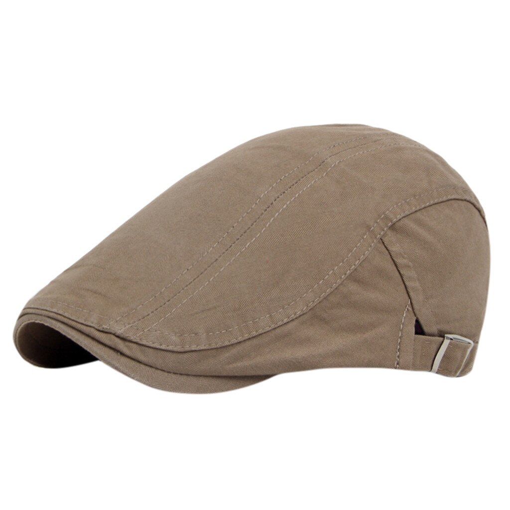 Boina clásica de algodón estilo occidental para hombre, gorro de vendedor de periódicos, estilo británico, clásico, Vintage, Color sólido, para Otoño e Invierno: F