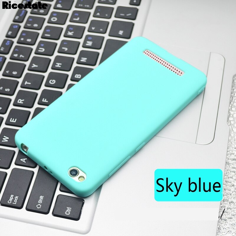 For Xiaomi Redmi 4A Matte Silicone soft Back Cover For Xiaomi Redmi 4A Back Cover Redmi4A Protect Skin Silicon case: sky blue