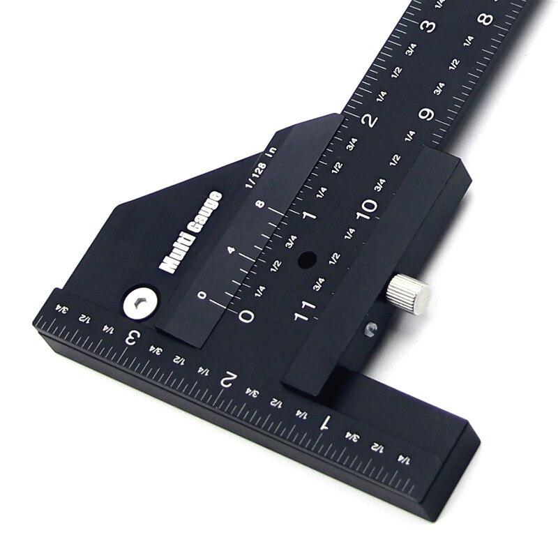 Woodworking Sliding Gauge Multi-function 300mm Marking Ruler Depth Gauge Aluminum Alloy T-Square Scribe Measuring Tools