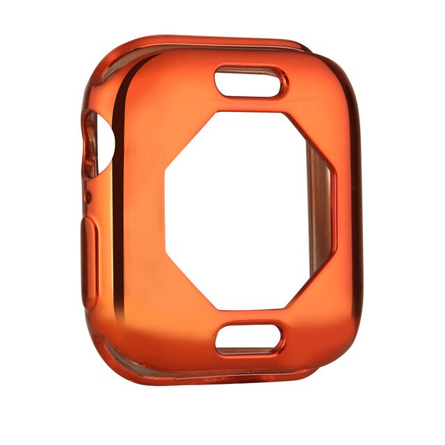 Vesker til eple se myk silikon støtfanger deksel urkasse til iwatch serie 4 rammebeskyttelse 44mm 40mm størrelse anti-sjokk: Oransje / til serie 4 44mm