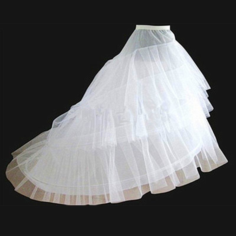 Jupons en Crinoline, cerceau blanc, 3 couches pour robes de mariée, jupon long train de mariage bon marché, , offre spéciale
