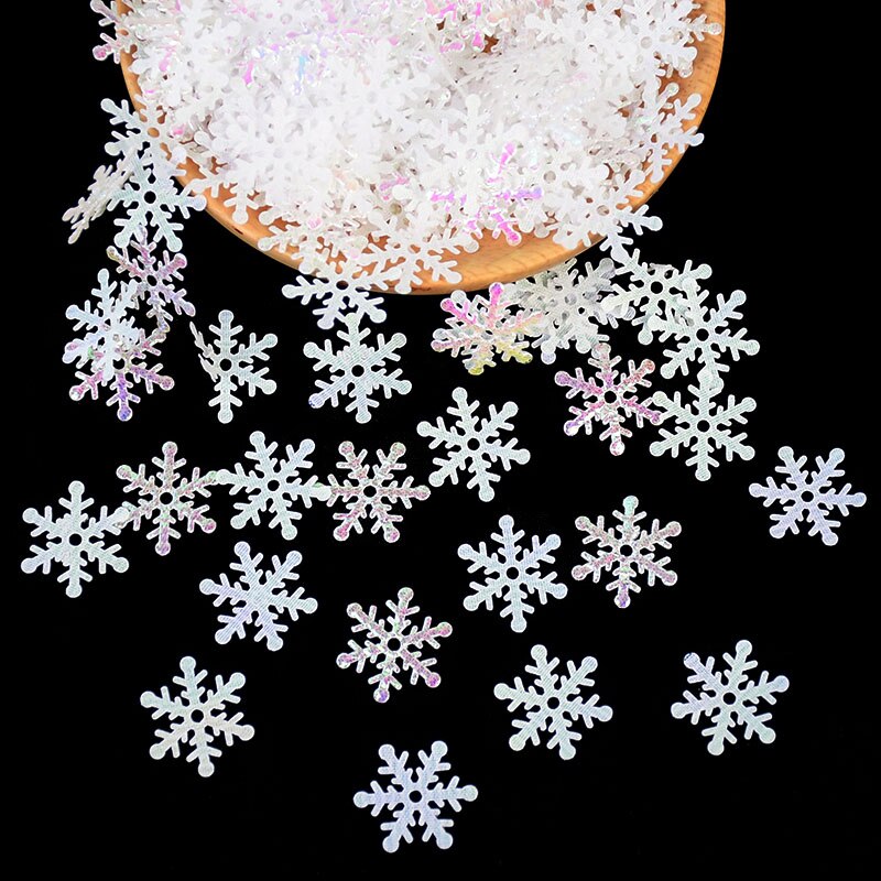 Confeti de copos de nieve artificiales para Decoración de mesa, confeti de Navidad brillante, copos de nieve artificiales, adornos de árbol de Navidad de nieve, para invierno, para boda, 270 Uds.