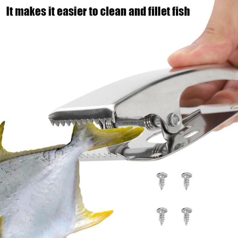 Stainless Steel Fish Fillet Clamp Deep-jaw Fish Tail Clip Screws For Fishing Board Pesca Fish Cleaning Tools