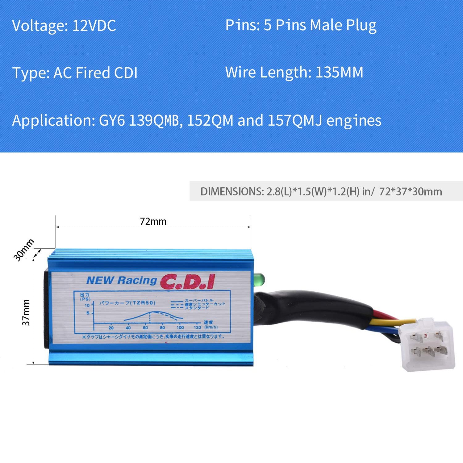 Motorfiets 5 Pin Cdi Box 5Pin 70CC 110CC 125cc Pit Bike Atv Bromfiets Scooter Quad Hoge Prestaties Racing Ac Cdi