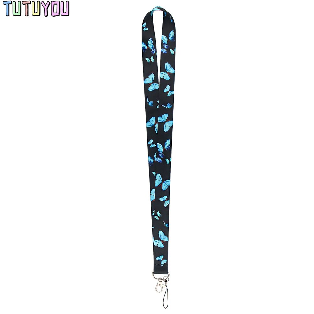 PC2075 Beautiful Butterfly Badge ID Lanyards Mobile Phone Rope Key Lanyard Neck Straps Accessories