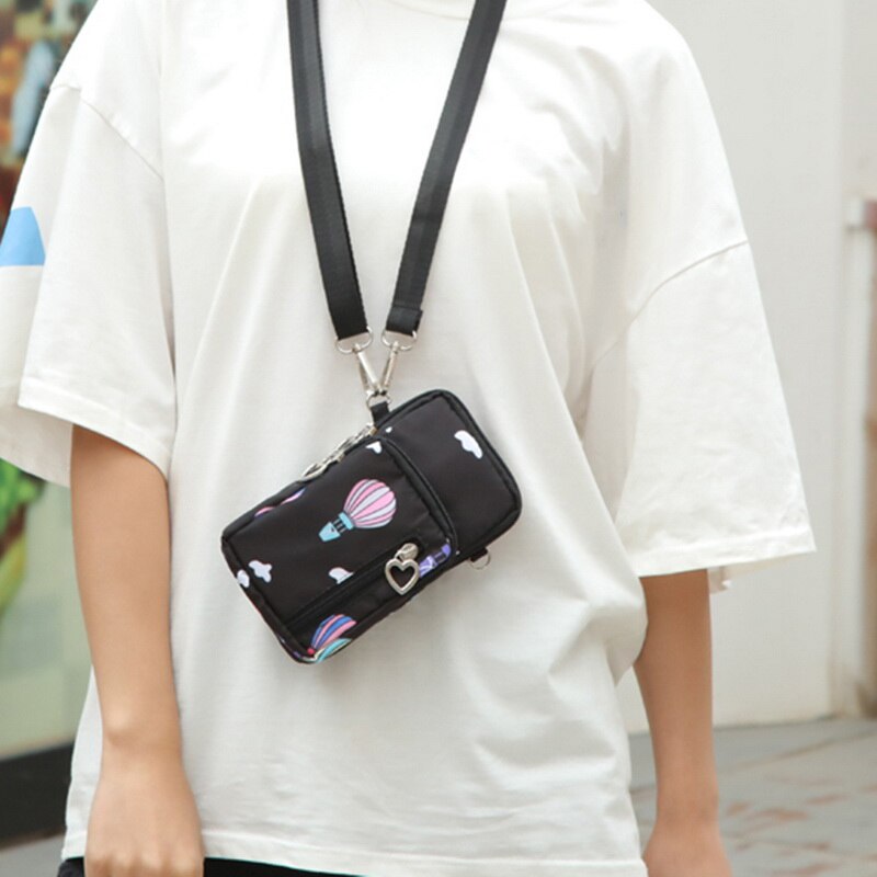 Bolso Universal de cuero para teléfono móvil, bolsa de hombro para el brazo, bolsillo, BILLETERA, correa para el cuello, para Huawei Honor, Samsung, iphone