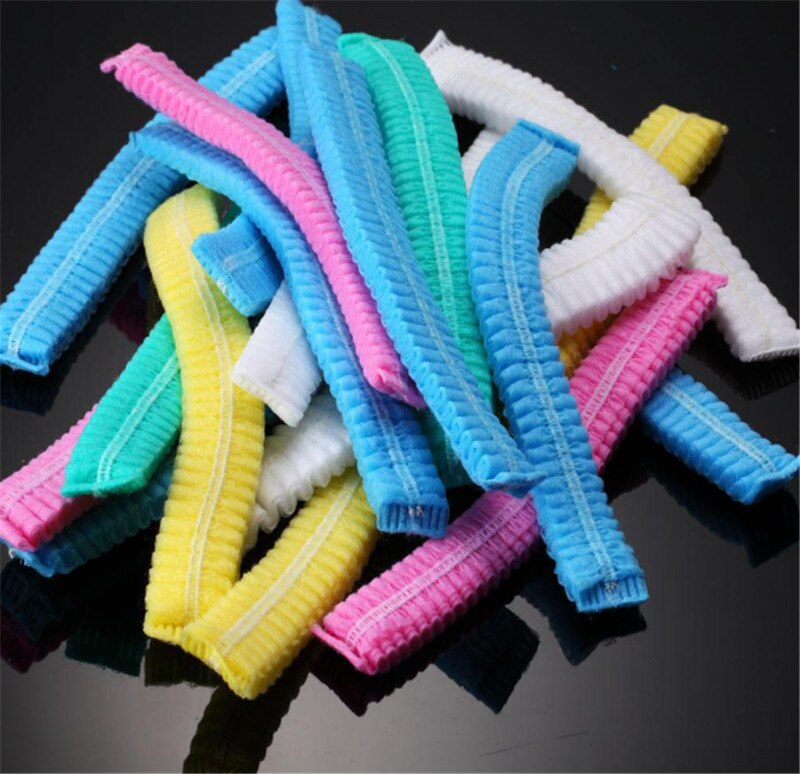 5 pcs Non-woven Double Elastic Disposable Dust Hat Women Men Shower Caps For Spa Hair Cap Salon Bathroom Barbershop Hotel