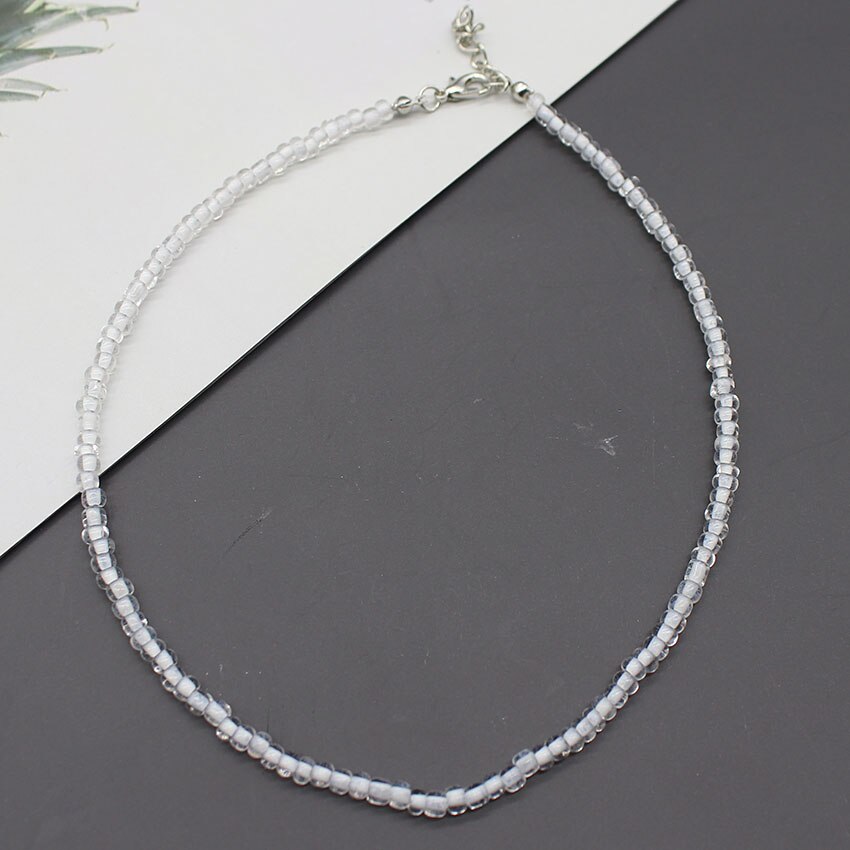 4CM Samen Perlen Böhmen Kurzen Halsband Kette Boho Charme Kragen Rosa Bunte Handgemachte Kragen Halskette Schmuck Femme