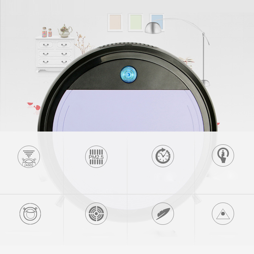 Smart Floor Vacuum Cleaner 3-In-1 Auto Rechargeable Smart Strong Suction Vacuum Cleaner Sweeper USB Rechargeable Cleaning Robot