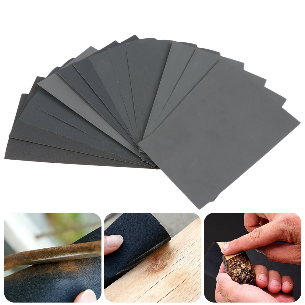 15 kpl hiomapaperi märkä/kuiva hioma metallilasi auton kiillotuspaperisetti 400 600 3000 800 1000 1200 1500 2000 2500
