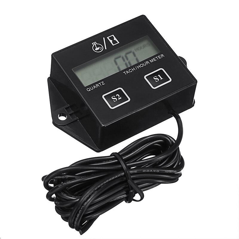 For 2/4 Stroke Engines 1pc Small Digital Engine Tachometer Portable Motorcycle Car Motor Strokes Replaceable Battery Mayitr